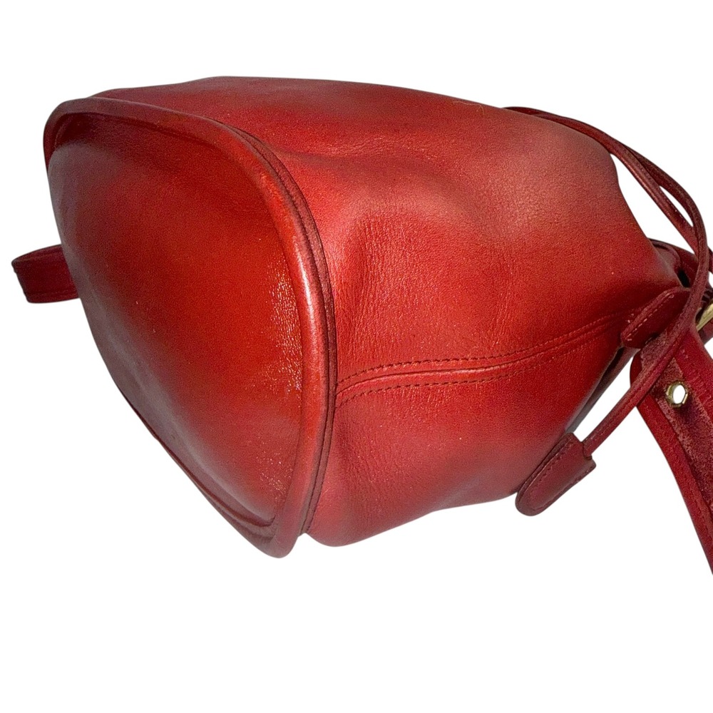 Coach 9952 Bucket Bag Women Red Vintage Leather Drawstring USA Made - Picture 11 of 14